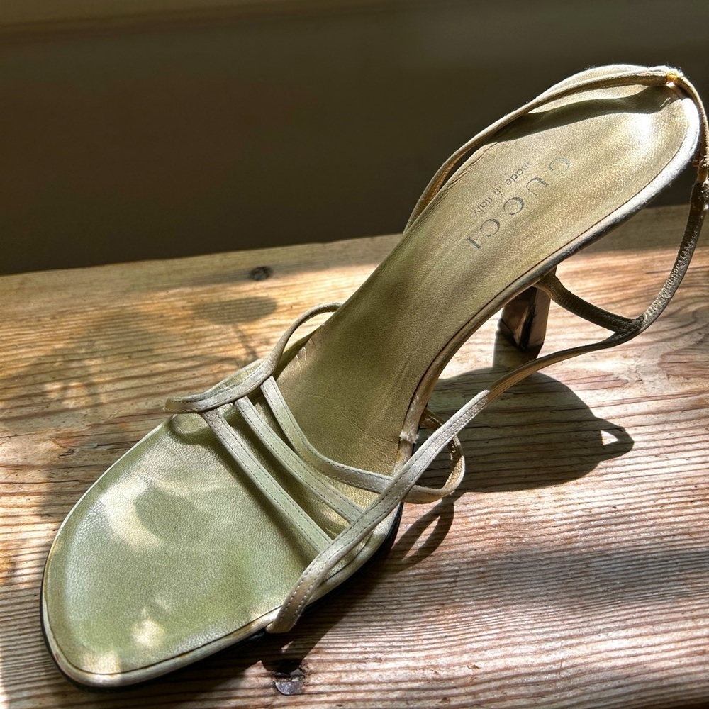 Vintage Gold Gucci Heeled Sandals​
